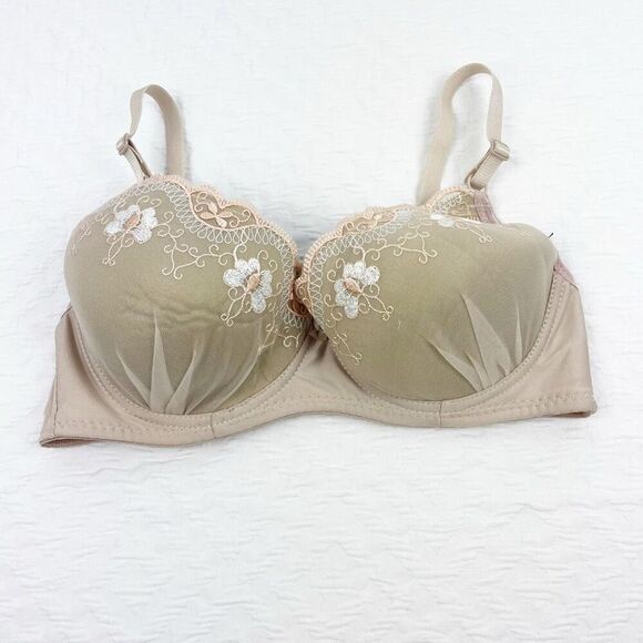 BUY 1 GET 1 FREE Chuns lingerie bra 34d tan nude bridal lightly padded - Picture 1 of 10